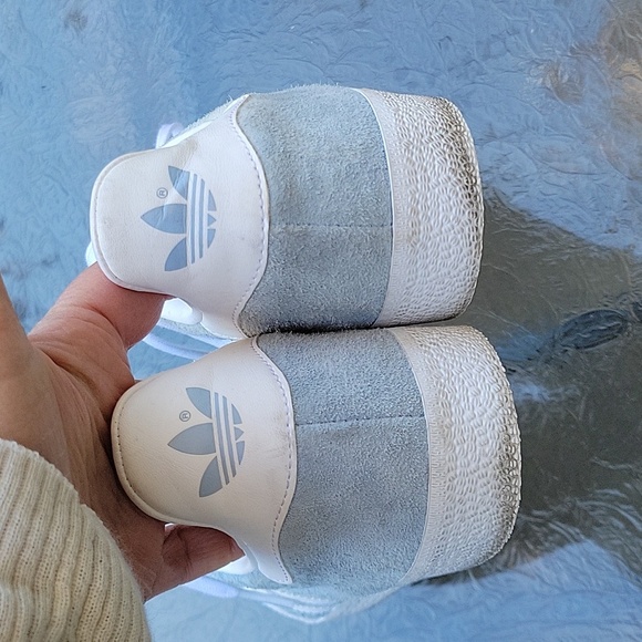 Addidas Giselle Sky Blue Suede Round Toe Sneaker Unisex - Picture 8 of 16